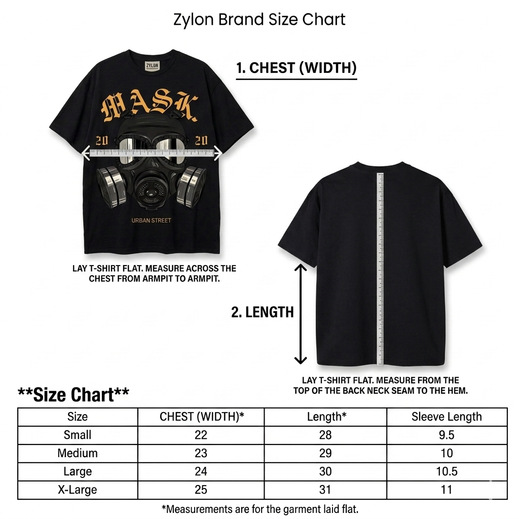 Zylon | Urban Street MASK Premium Heavyweight Drop-Shoulder Tee | Black