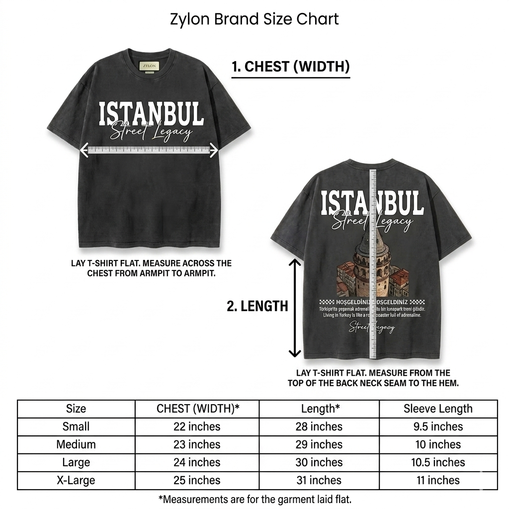 Zylon "Istanbul Street Legacy" – Premium Heavyweight Drop-Shoulder Tee | Dark Grey