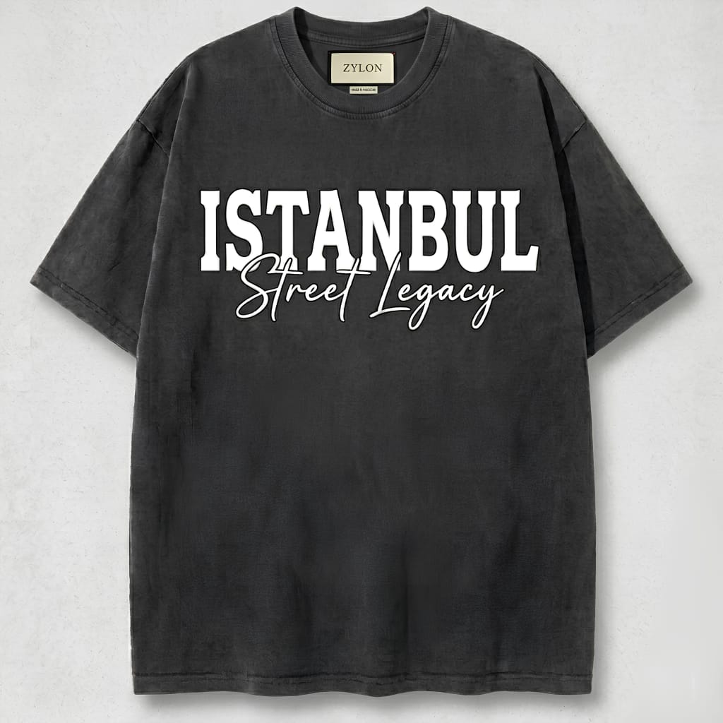 Zylon "Istanbul Street Legacy" – Premium Heavyweight Drop-Shoulder Tee | Dark Grey