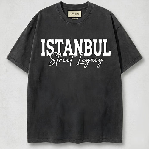 Zylon "Istanbul Street Legacy" – Premium Heavyweight Drop-Shoulder Tee | Dark Grey