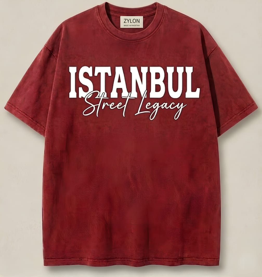 Zylon "Istanbul Street Legacy" – Premium Heavyweight Drop-Shoulder Tee | Red