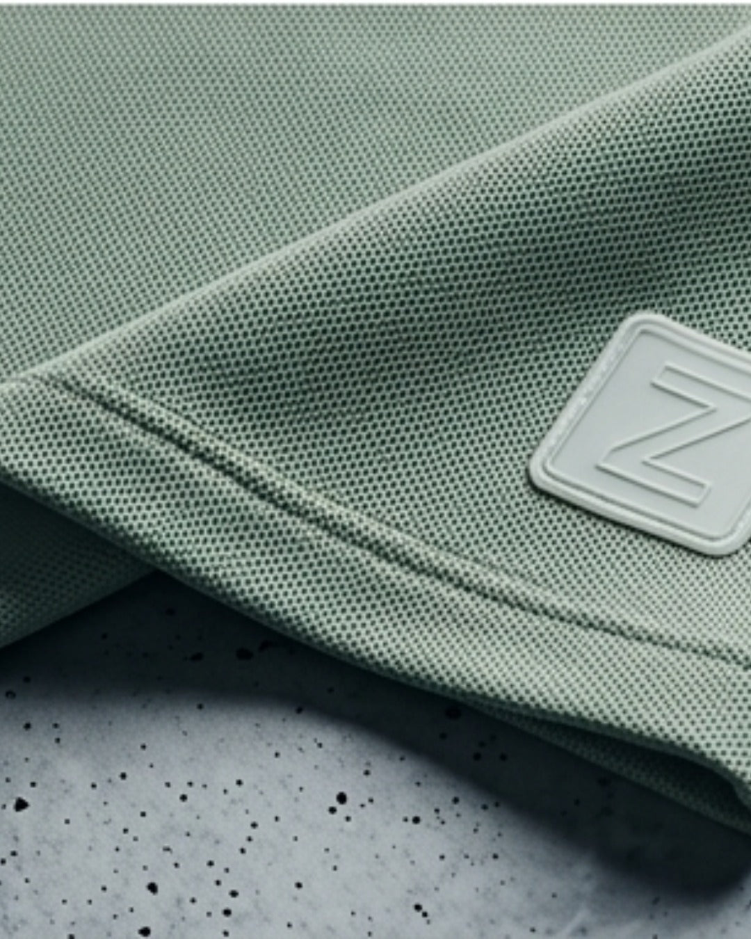 Zylon Heavy Knit Quarter-Zip Polo | Sage Green